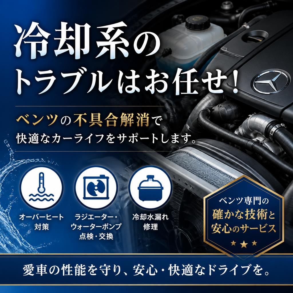 冷却系のトラブルはお任せ！ベンツの不具合解消で快適なカーライフをサポートします。