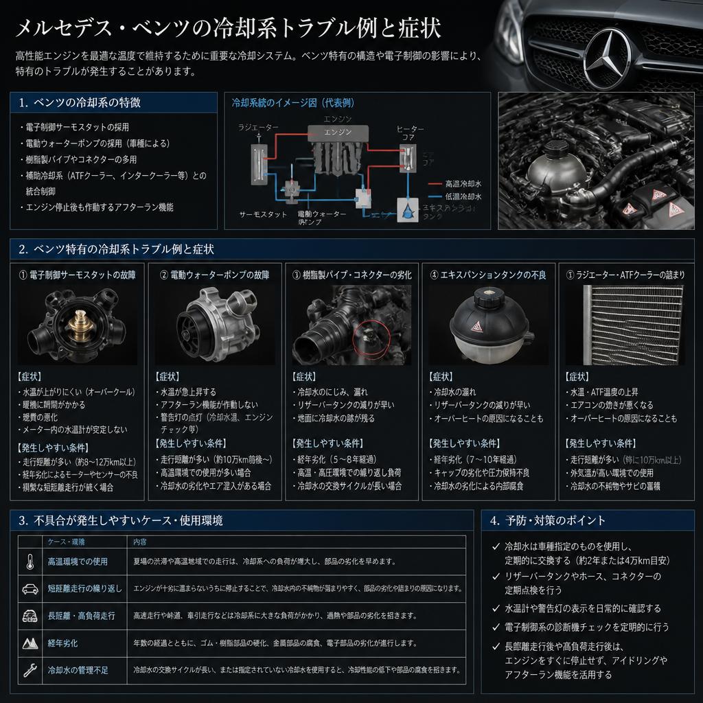 ベンツの冷却系のトラブル