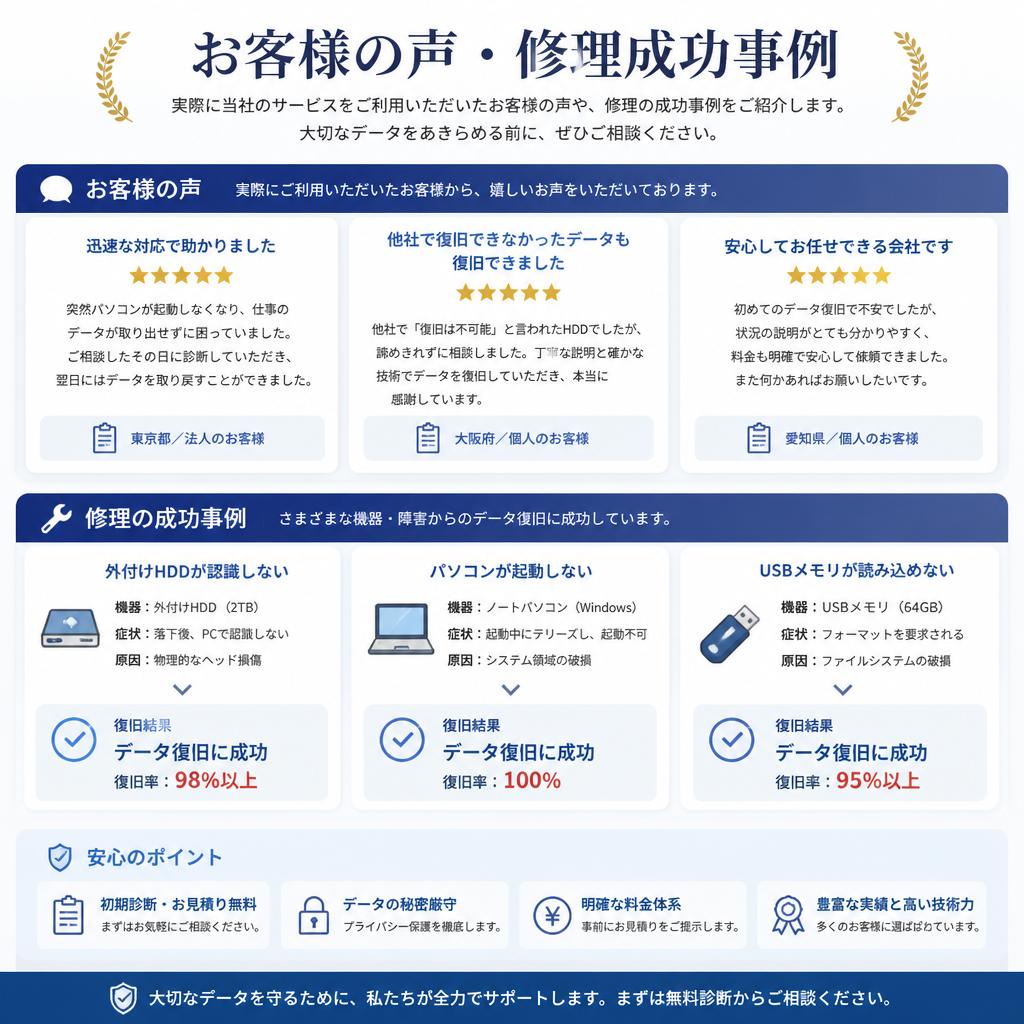 お客様の声と実績