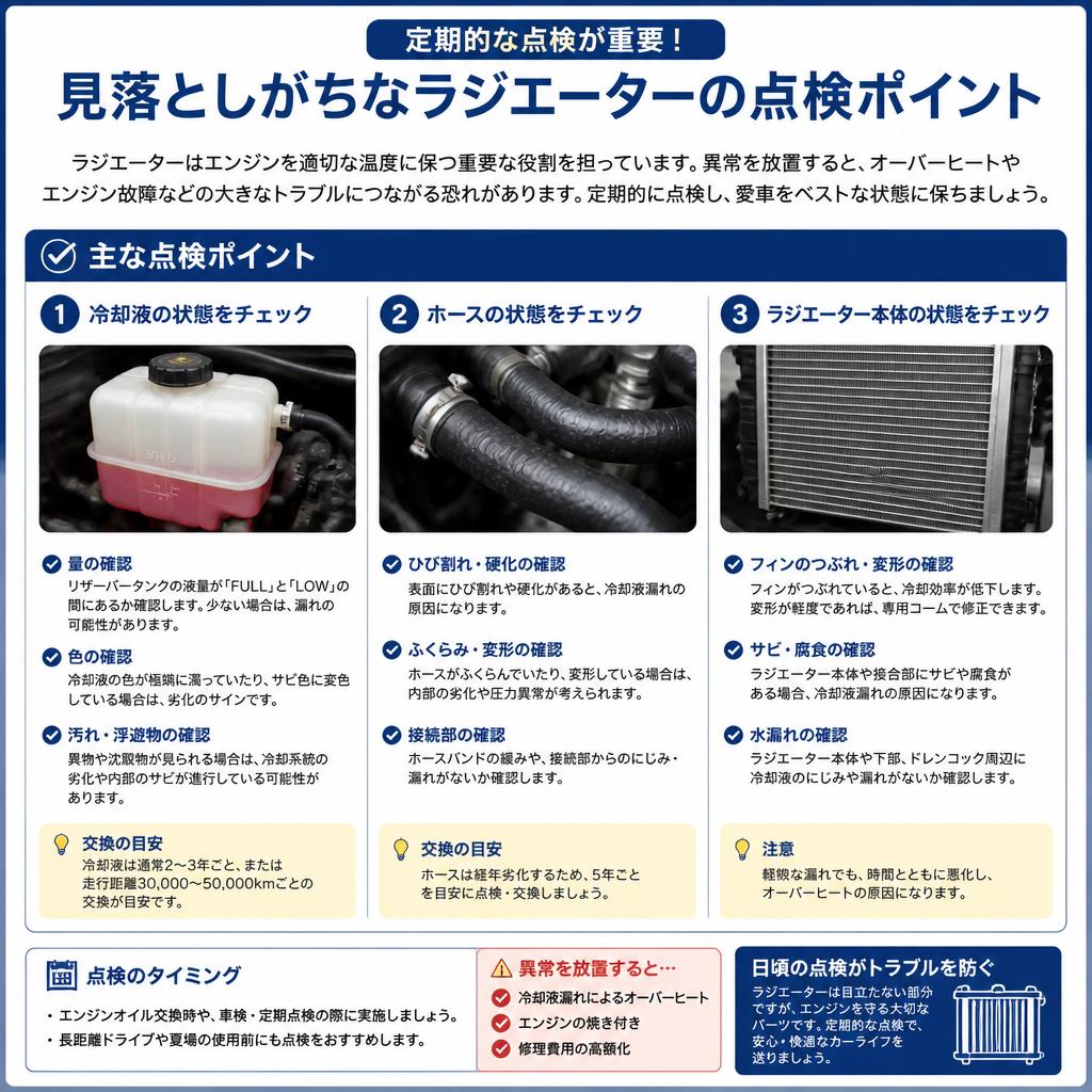 見落としがちなラジエーターの点検ポイント
