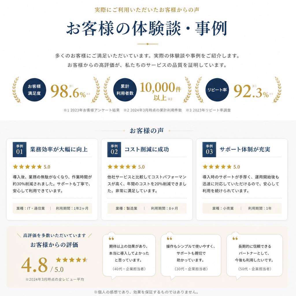 お客様の声・成功事例