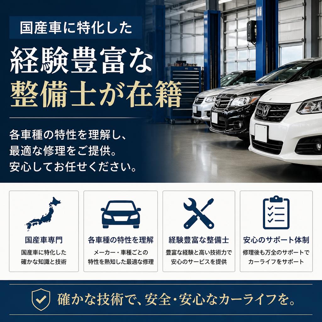 国産車のエンジン修理に強い！