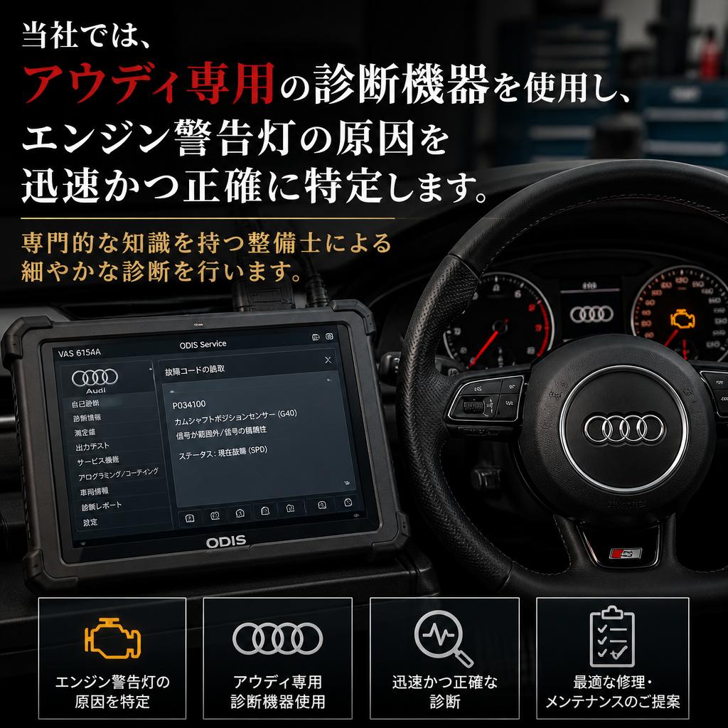 アウディ専用の診断ツールを使用した正確な診断