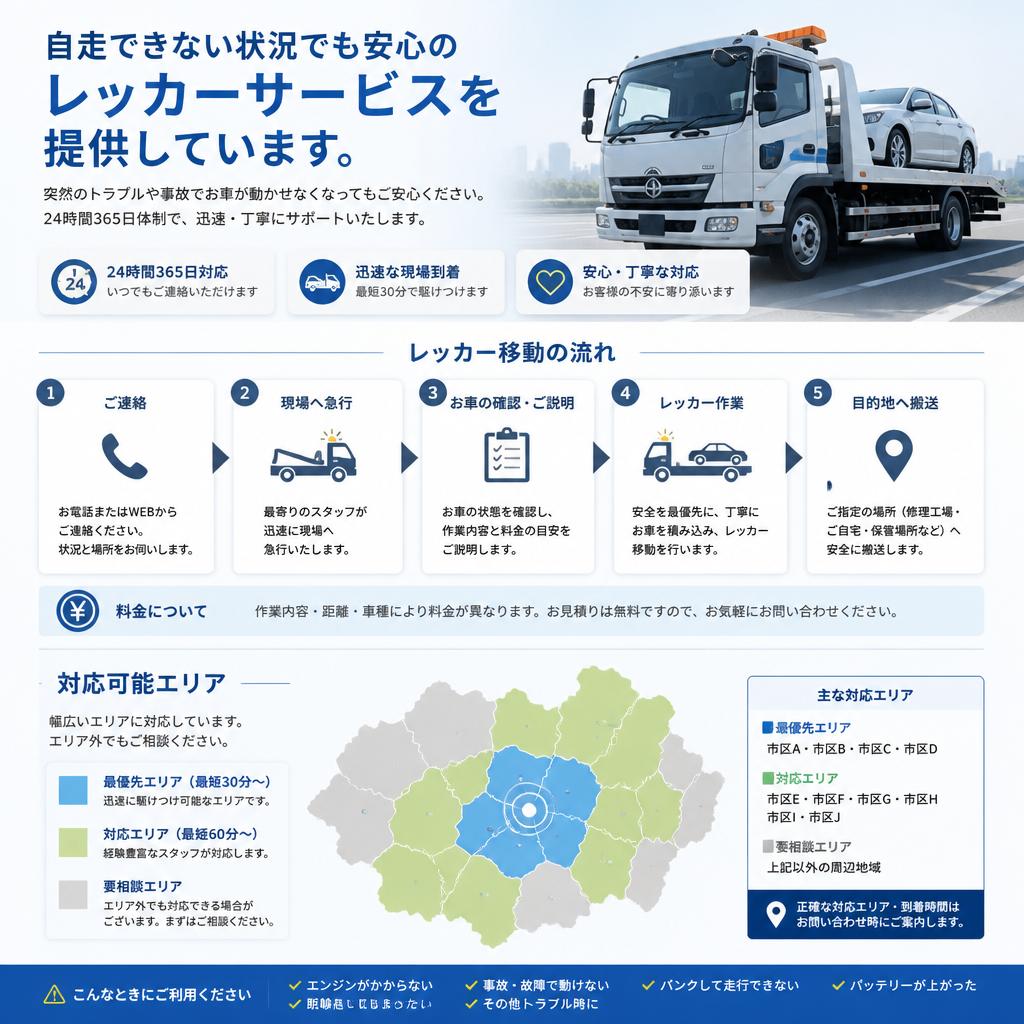 レッカーサービスでの安心対応